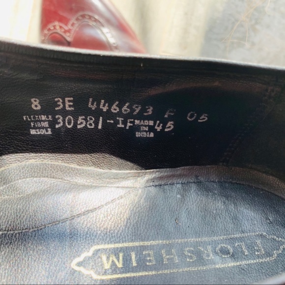 Florsheim Burgundy Leather Cat Eye Vintage Shoes